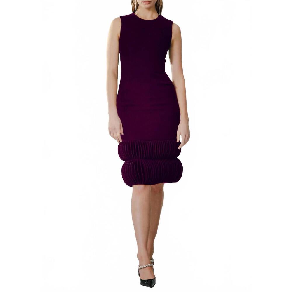 NEW CATHERINE REGEHR jackie dress with double ovals in plum